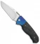 Diskin Revolution D/A Tanto Automatic Knife Blue Ti/Marbled CF (3.75" Satin)