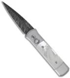 Pro-Tech Knives Custom Steel Godson Knife w/ Mother of Pearl (3.15" Damascus)