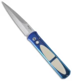 Pro-Tech Titanium Custom Godfather Automatic Knife w/ Ivory (4" Satin Plain)