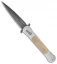 Pro-Tech Large Don Steel Custom Automatic Knife Mastodon Ivory (4.5" Damascus)