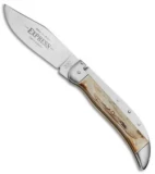 Schatt & Morgan Express #71 Automatic Knife Torched Stag (4.25" Satin)