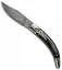 AGA Campolin Diana Lever Lock Automatic Knife Dark Horn (3.75" Damascus)