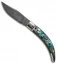 AGA Campolin Diana Lever Lock Automatic Knife Abalone (3.75" Damascus)