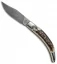 AGA Campolin Diana Lever Lock Automatic Knife Stag Horn (3.75" Damascus)