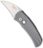 DKD Shark Tooth Automatic Knife Grey Aluminum (1.9" Satin Plain) USA Made