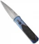 Pro-Tech Godson Blue Titanium Custom Automatic Knife w/ Carbon Fiber (Satin PLN)