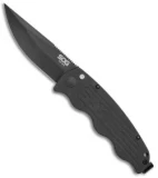 SOG Tac Ops Automatic Knife Black Canvas Micarta (3.5" S35VN Black)