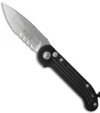 Microtech LUDT Automatic Knife Black (3.4" Stonewash Serr) 135-11
