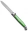 SKM 9.5" Fancy Lever Lock Automatic Knife Green Acrylic (4" Satin Bayo)