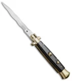 AGA Campolin 10" Italian Stiletto Picklock Automatic Brass/Ebony (4.5" Kriss)