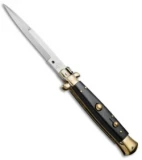 AGA Campolin 10" Italian Stiletto Picklock Automatic Brass/Ebony (4.5" Bayonet)