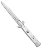 SKM 9" Italian Stiletto Automatic Knife White Pearlex (3.8" Satin Bayonet)
