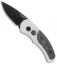 Pro-Tech Runt J4 Automatic Knife Silver/Marble Carbon Fiber (1.94" Black) 4400-M