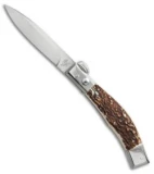 Lepre 10" Picklock Automatic Knife Stag Horn (4.2" Satin)
