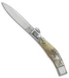 Lepre 10" Picklock Automatic Knife Honey Horn w/ Filework (4.2" Satin)
