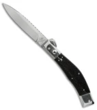 Lepre 10" Picklock Automatic Knife Ebony Wood w/ Filework (4.2" Satin)