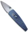 Custom Pro-Tech Blue Titanium Stinger Knife (Polished)