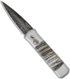 Pro-Tech Custom Godson Mastodon Tooth w/ Stainless Steel Frame (Damascus Blade)