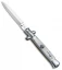 SKM AB 11" Italian Stiletto Automatic Knife Gray Pearlex (5" Satin Dagger)