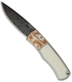 Pro-Tech Magic "Whiskers" Custom SS Automatic Knife Ivory/Mokume (Damascus) BR-1
