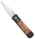 Pro-Tech Godson Automatic Knife Box Elder Burl (3.15" Satin)