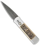 Pro-Tech Godson Steampunk Custom Automatic Knife Bronze (3.15" Damascus) 2016