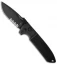 Pro-Tech Les George Rockeye Auto Knife Black Knurled (3.375" Black Serr) CPM-D2