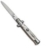 SKM 7" Italian Stiletto Automatic Knife White Pearlex (3" Satin Flat)