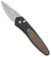 Pro-Tech Half-Breed Automatic Knife Brown G-10 (1.95" Stonewash Plain) 3640-Brn