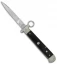 AGA Campolin 9" Francese Ring Pull Automatic Knife Ebony Horn (3.7" Satin Flat)