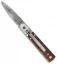 AKC Classic 6" Lever Lock  Automatic Italian Knife Snakewood (2.5" Damascus)