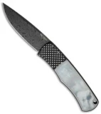 Pro-Tech Magic BR-1 "Whiskers" Custom Knife Mother of Pearl (3.125" Damascus)