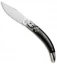 AGA Campolin Diana Lever Lock Automatic Knife Dark Horn (3.75" Satin)
