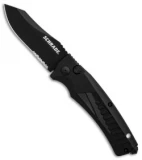 Schrade SC90 Automatic Knife Black Aluminum (3.25" Black Serr) SC90BS