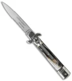 AKC Leverletto  7.5" Lever Lock  Auto Italian Knife Brazilian (3.2" Satin Serr)