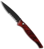 Piranha DNA Automatic Knife Red Marble Tactical (3.25" Black Serr)