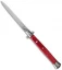 SKM 13" Italian Stiletto Automatic Knife Red Pearlex (5.7" Satin Flat)