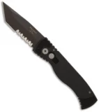 Pro-Tech TR-1.4 Tactical Response Tanto Automatic Knife Knurled (3" Black Serr)