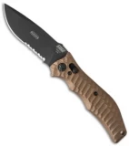 HTM Gun Hammer Bowie Automatic Knife Flat Dark Earth (3.5" Black Serr)