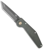 GT Knives Police Tanto Automatic Knife Green (3.5" Gray Serr) GT312