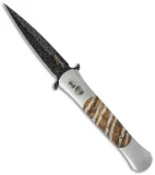 Pro-Tech Large Don Steel Custom Automatic Knife Mastodon (4.5" Damascus)