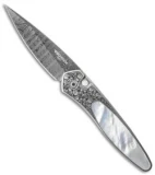Pro-Tech Ultimate Custom Newport Knife Mother of Pearl (3" Damascus)