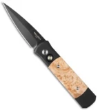 Pro-Tech Godson Automatic Knife Black Ash Burl (3.15" Black) 707BA