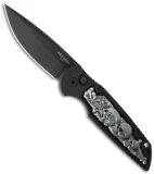 Pro-Tech TR-3 Shaw Skull Automatic Knife Coin Struck Inlay (3.5" Black) TR-3.42