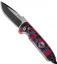 Pro-Tech Les George Rockeye Skull Surprise Splash Auto Knife - Red/Blue/Black