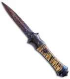 Rainy Vallotton Custom Mace Automatic Knife Mammoth Molar (4" Damascus)