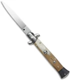 Frank B 9" Italian Stiletto Automatic Knife Honey Horn (4" Polish Flat)