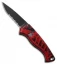 Piranha Fingerling Automatic Knife Red Tactical (2.5" Black Serr)