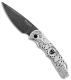 Pro-Tech Skull #2 TR-4 Razor Wire Automatic Knife (4" Damascus) Limited Edition