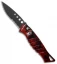 Piranha Amazon Automatic Knife Red Tactical (3.45" Black Serr)